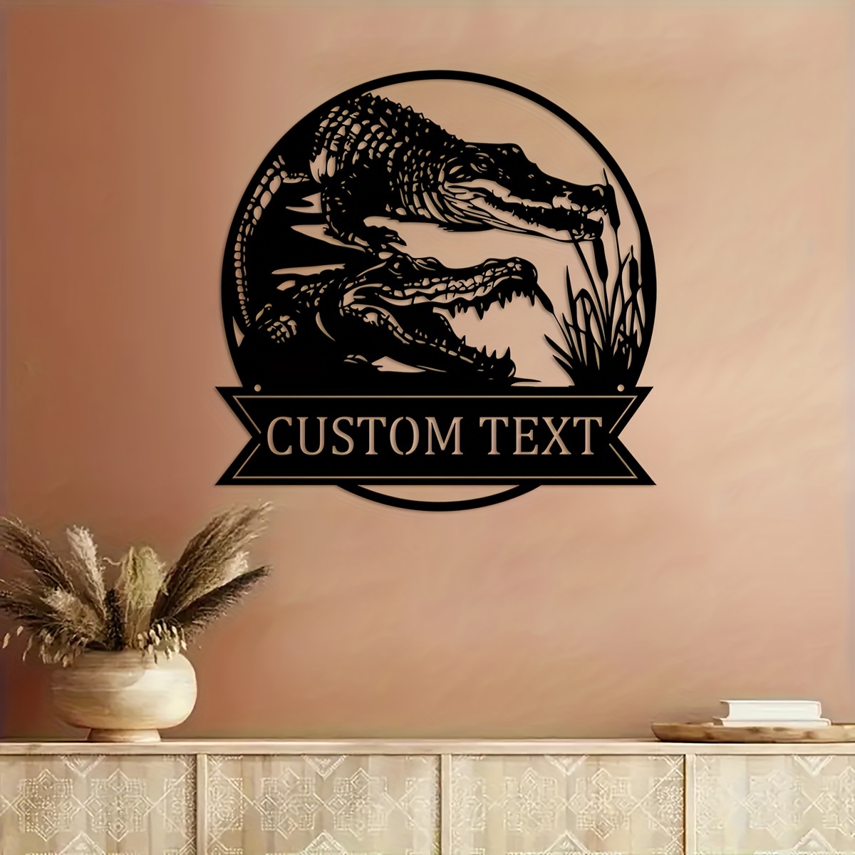 

Personalized Vintage Metal Wall Art: Custom Alligator Name Sign For Home, Nursery, Or Christmas Gifts