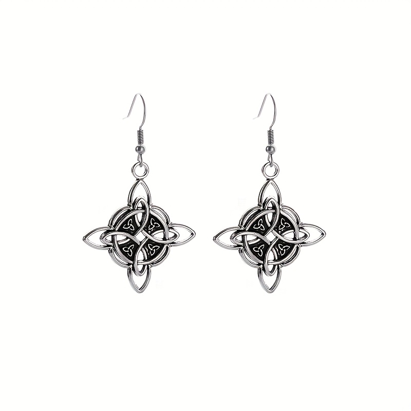1 Pair Of Retro Ethnic Style Bohemian Celtic Knot Draped Earrings, Female Irish Knot Amulet Jewelry Accessories, Suitable For Daily Wear And Gifts
