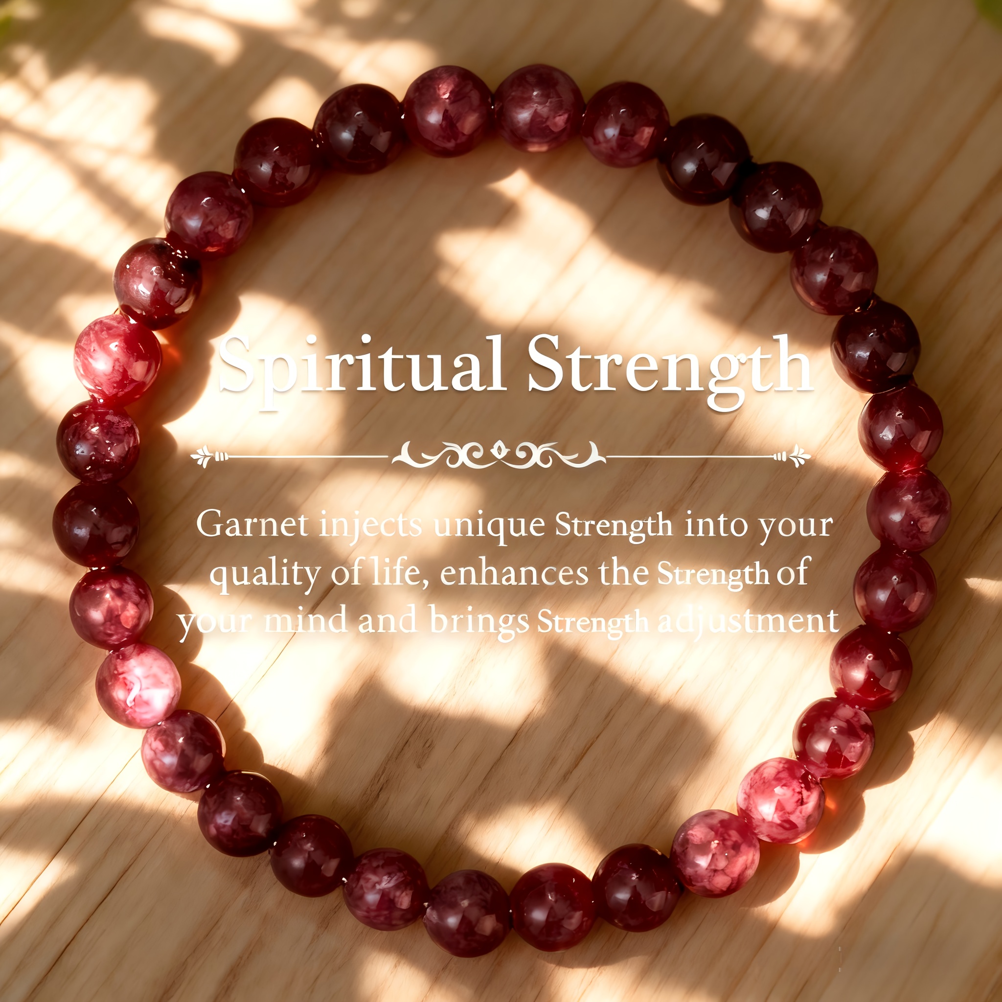 TEMU 1pc Garnet Bracelet, 6mm Garnet, Wrist Rosary, Symbolizes Positive, , Rejuvenation, Perfect Handmade Chrismas Gift