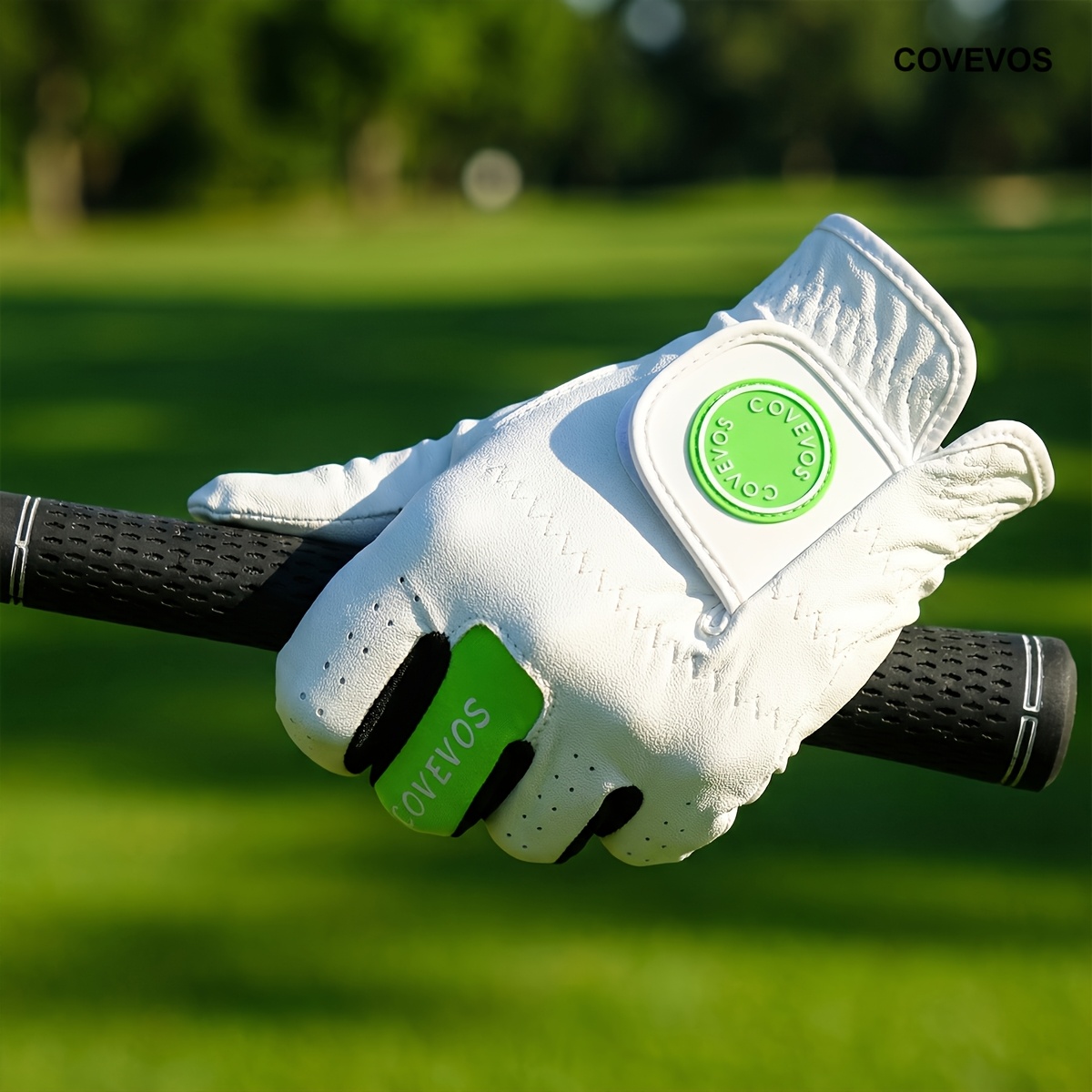 TEMU Golf Gloves, Mixed Color Pu Non-slip Grip Comfortable, Breathable Hole Design And Wrist Strap Ergonomic Fit, Ensuring Stable Contact And