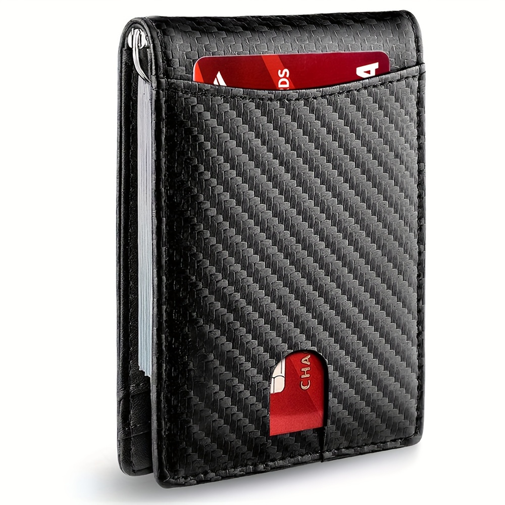 TEMU 2023 Premium Pu Slim Smart Wallet - Rfid Blocking Card Holder With Design - Perfect, Compact & Lightweight Gift For Men