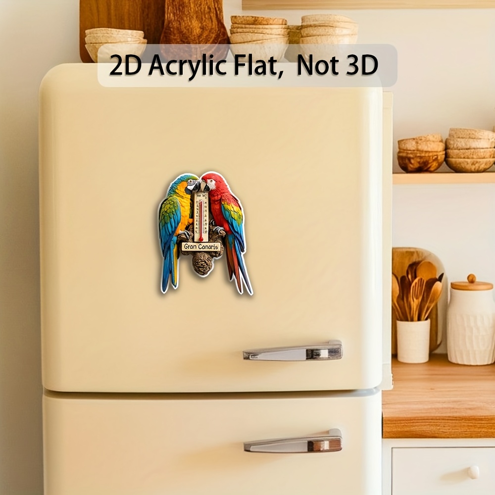 TEMU 1 Magnetic Refrigerator Magnet With Sparrow And Thermometer Design - Color-changing Thermometer Â°c/Â°f - Durable Acrylic Rod, Suitable For