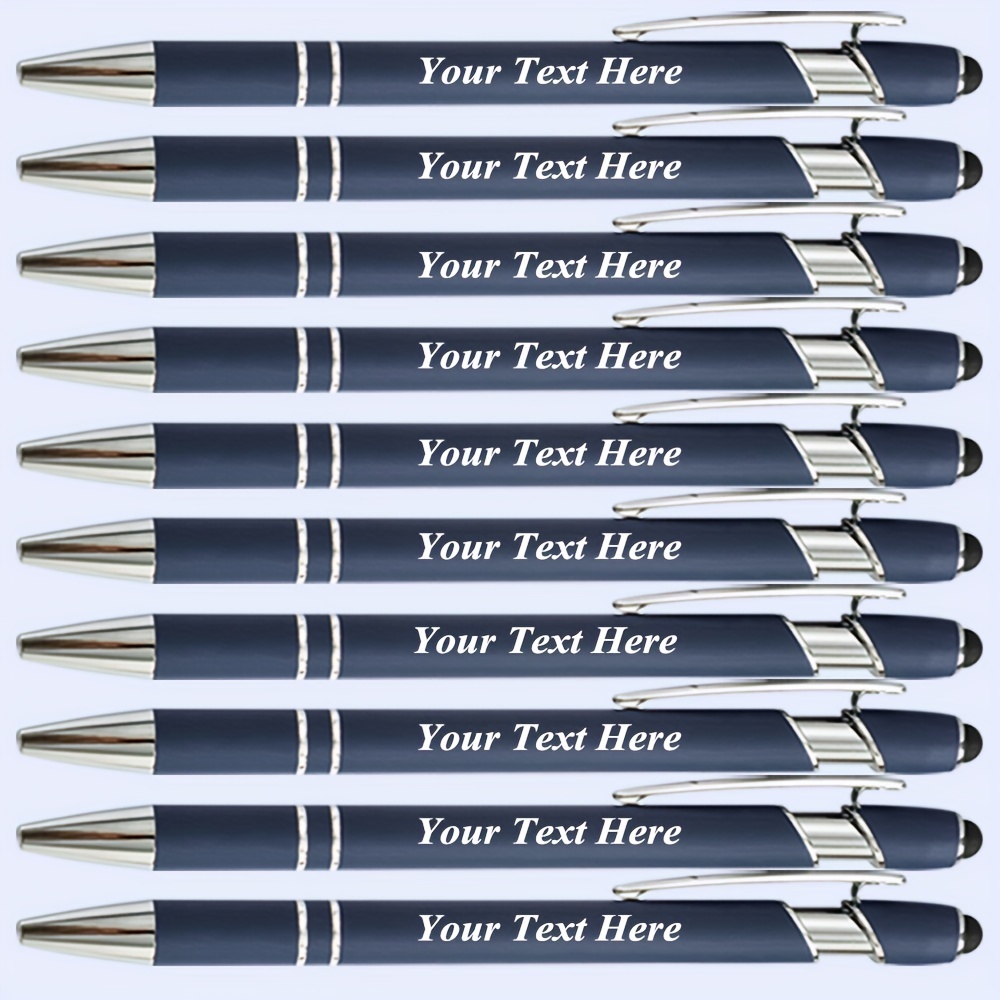 

10pcs Luxurious Dark Blue Ballpoint Pen With Soft Touch, Exquisite Customized Pen, Perfect Gifts For Anniversaries, Father's Day, Birthdays, Or Any Other Special Occasion (black Ink) (personalized)