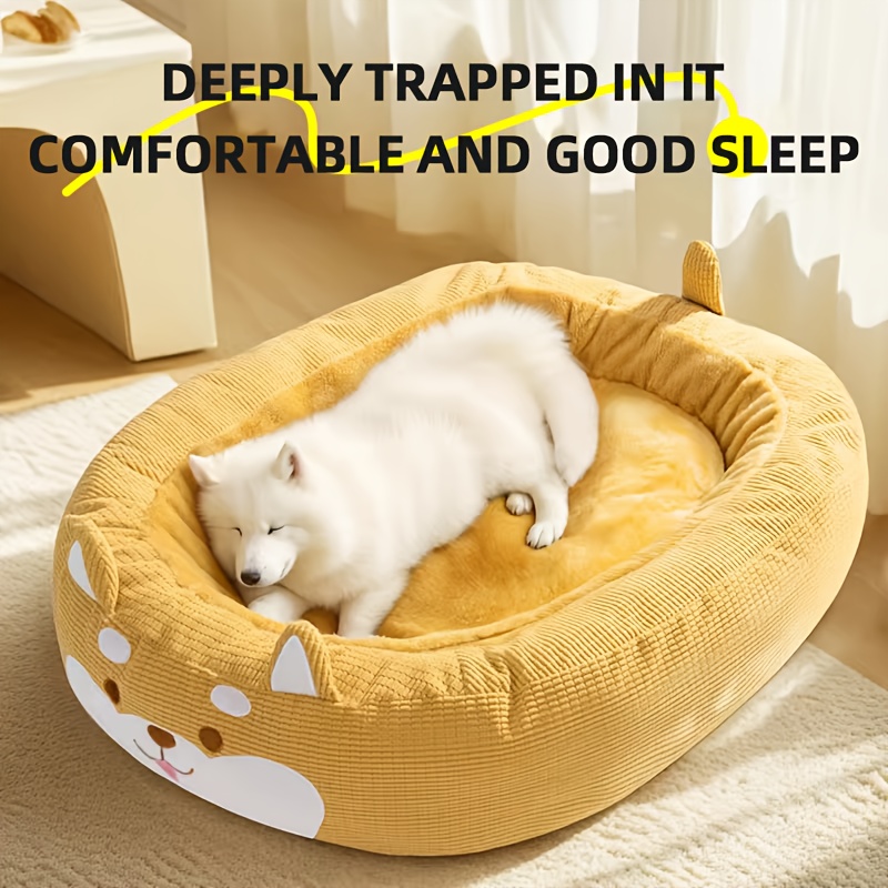 extra large dog bed - heavy-duty removable washable pet mattress with non-slip bottom,   oval dog bed for labrador, golden retriever, large breeds - easy-clean polyester bedding for hardwood floors & carpets,   resting spot,   design, durable construction, labrador owners Product details 4