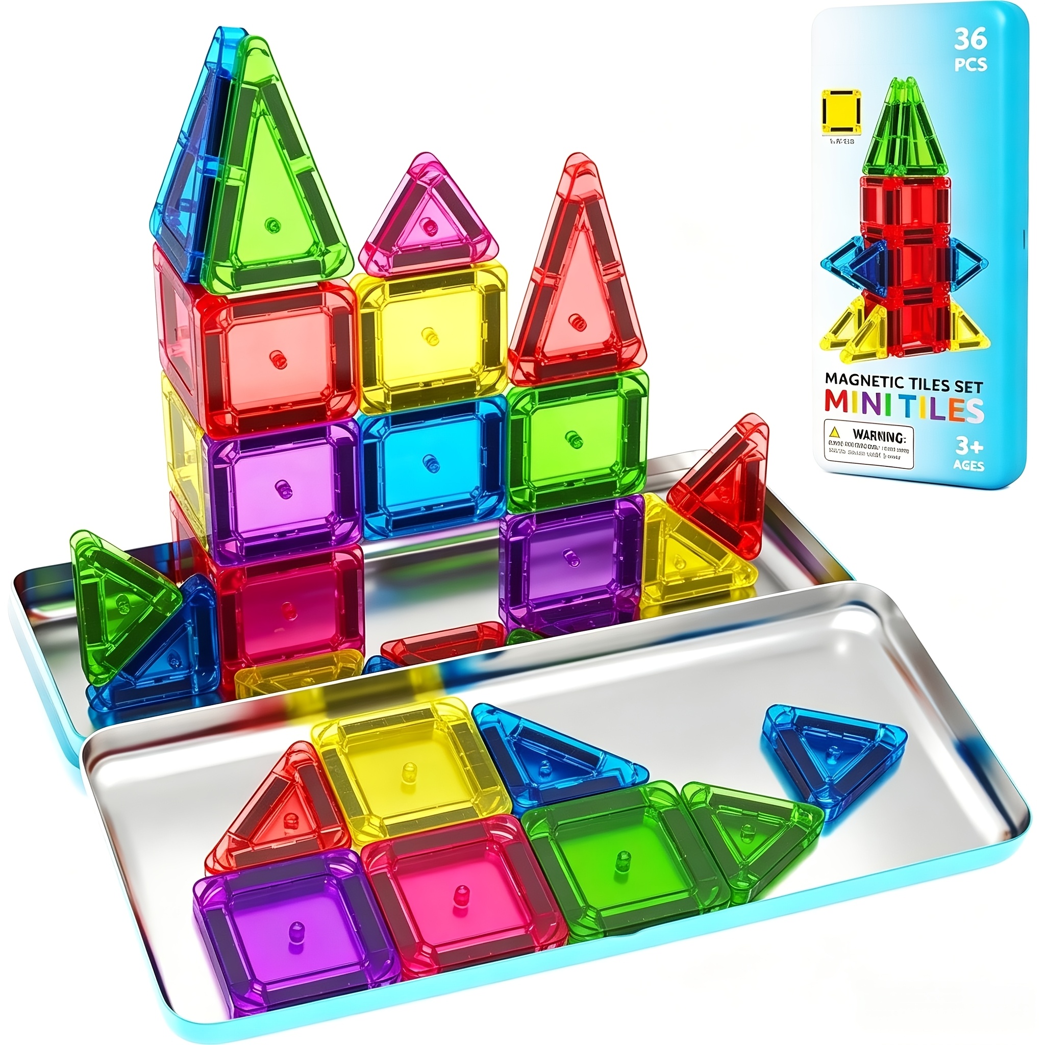 TEMU Mini juego de viaje de baldosas magnéticas, bloques de construcción magnéticos, juguetes y juegos para niños, juguetes sensoriales esenciales