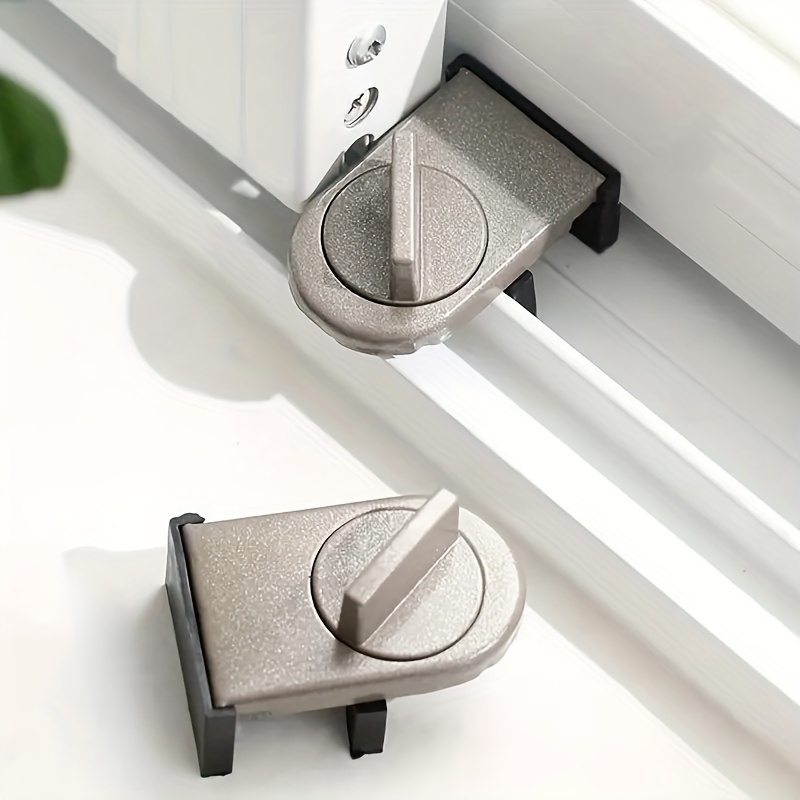 

2 Pcs Aluminium Alloy Sliding Door And Window Locks With Anti-pinch, Anti-theft, Anti-fall Function And Safety Locks Aluminium Alloy Safety Locks For Home Bedroom Bathroom Office, Door Locks