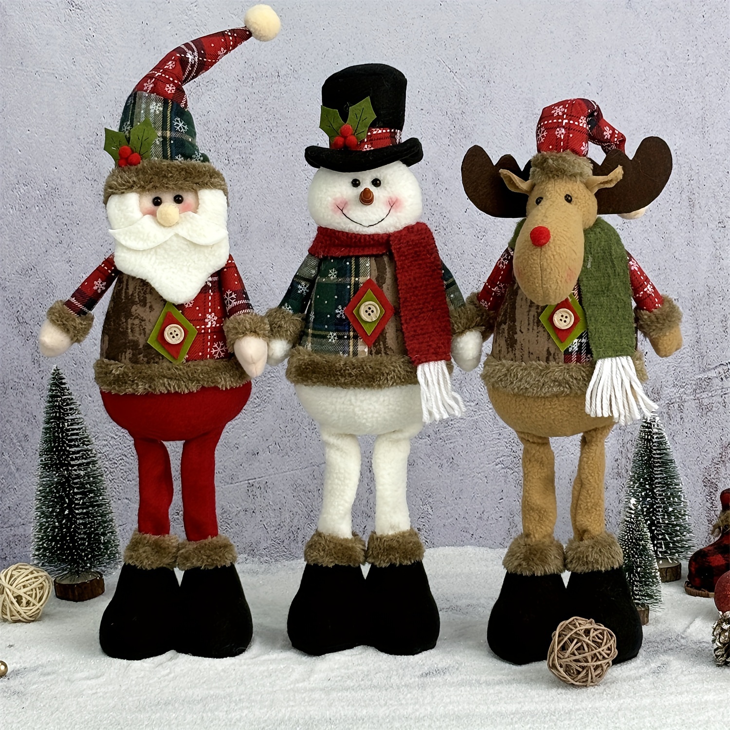 

1pc Christmas Decor - Santa, Snowman & Reindeer Tabletop Ornaments For Party