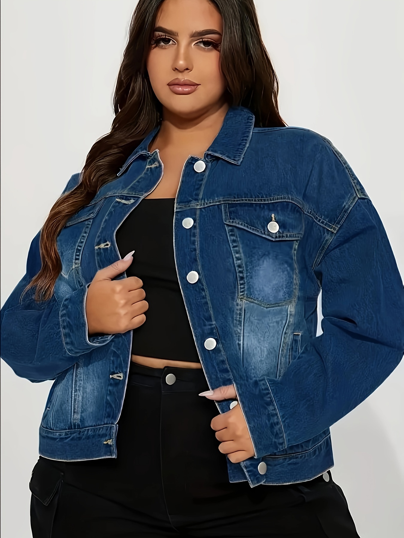 Plus Size North Style Tall Fashion Denim Jean Coat sale Jacket