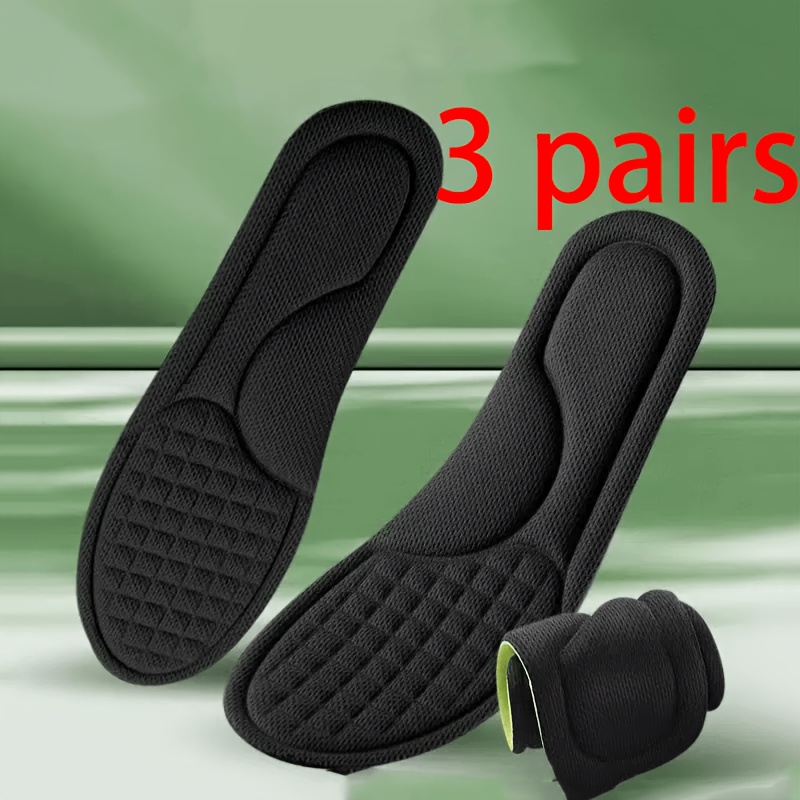 TEMU Lot de 6 semelles de sport unisexes pour homme et femme, semelles intérieures ultra-douces à rembourrage, coussinets de chaussures de sport