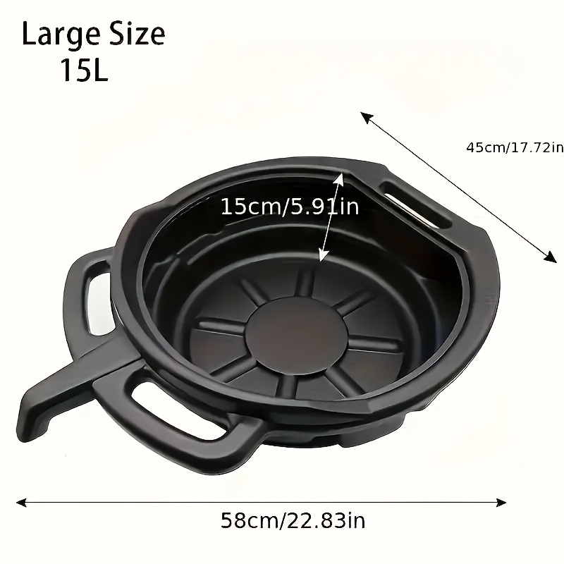 TEMU 1 Oil Pan, Black Plastic Splash Proof Motor Oil Droplet Trap With Handle, Plastic Tool Tray For Parts Cleaning, Car Waste Oil Collection, Car Maintenance, And Vehicle Repair