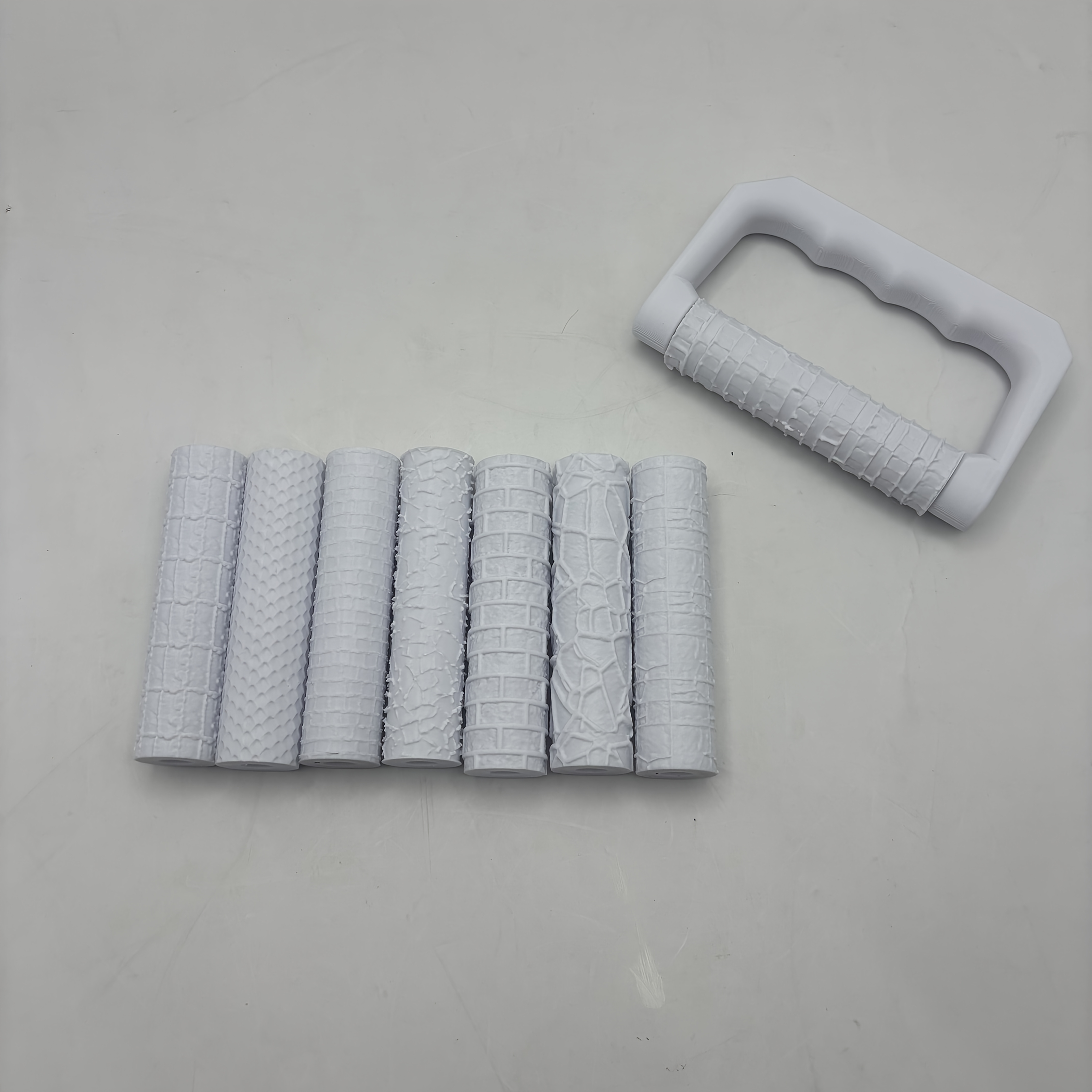TEMU Leriton 9pcs Clay Texture Roller Set With Handle, 8 Patterns 3d Printed Miniature Terrain Texture Rollers For Clay, Miniatures, , Pottery (8