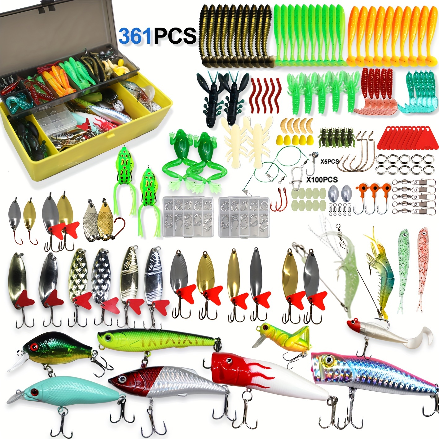 Mixed Color Fishing Lures Kit Image 8