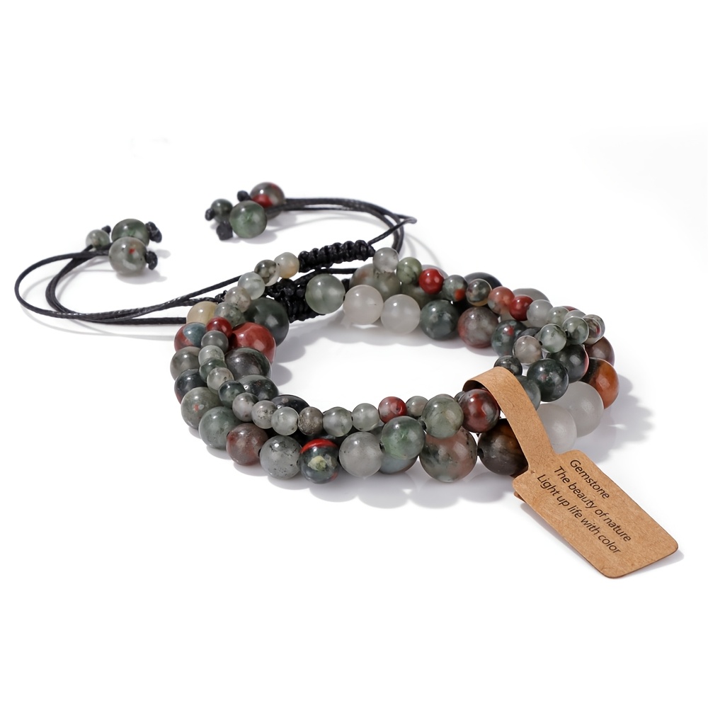 3pcs Natural Stone Beaded Bracelets for Women