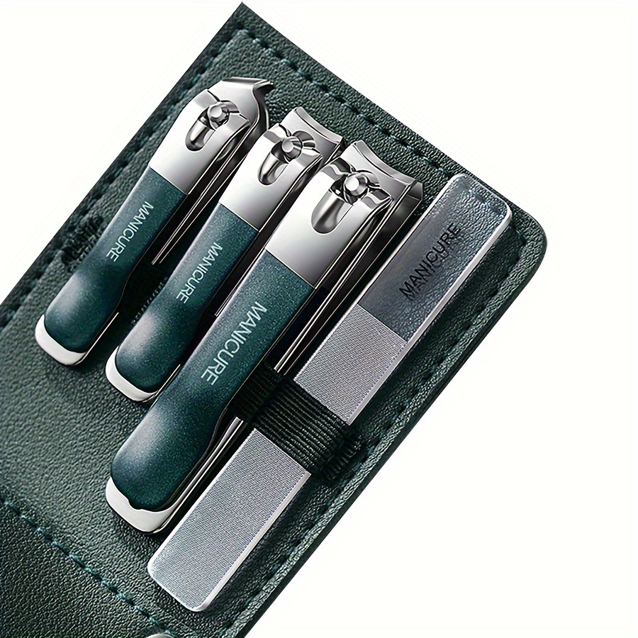 

4-piece Classic Straight Edge High Carbon Steel Fingernail Clippers Set With Nail File - Unscented Manicure Tools For Men And Women - Durable Nail Care Accessory