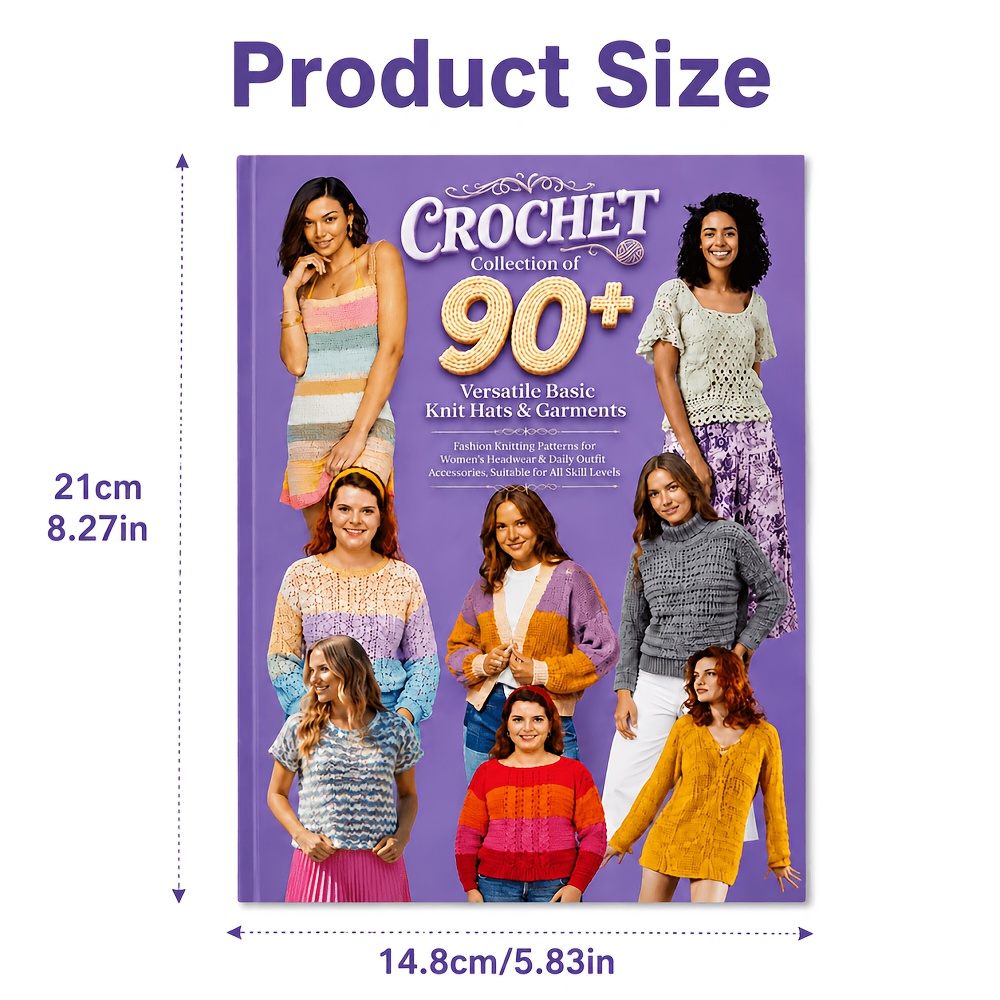 TEMU Crochet Collection Of 90+ Versatile Basic Knit Hats & Garments Fashion Knitting Patterns For Women's Headwear & Daily Outfit Accessories,