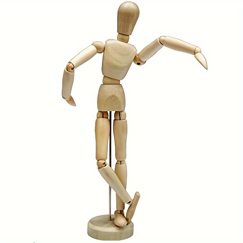 

12-inch Wooden Artist Mannequin - Durable, Flexible Joints For Painting & Home Decor Wooden Frames For Canvas Art