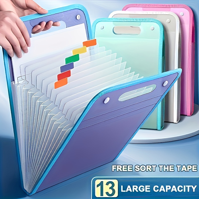 

Durable A4 Vertical File Organizer With 13 Pockets, Thick Pp Translucent Document Holder For Office And School Storage Pen Organizer Storage For Desk Paper Storage Organizer