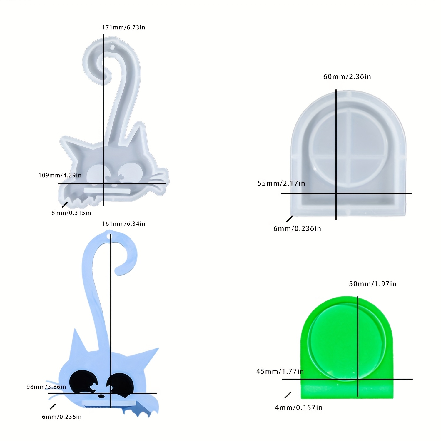Image of Resin Casting Molds 3 Kitten Shape Candle Holder Wall Hanging Silicone Mold Set, Gypsum Cast Candle Holder, Suitable For Home Wall Decoration Atmosphere Candle Mold