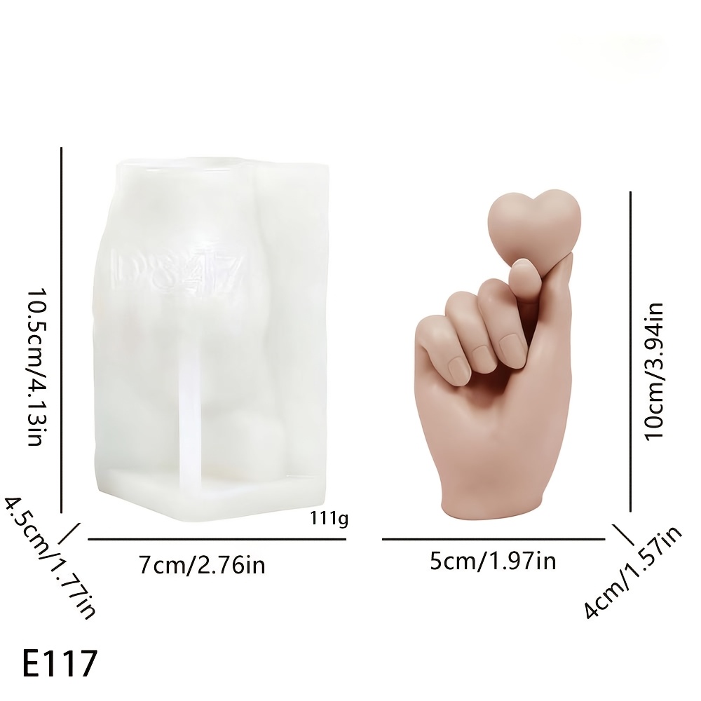 TEMU Stampo in silicone per candele con ornamenti creativi a forma di cuore, stampo universale per di candele, 1 pz