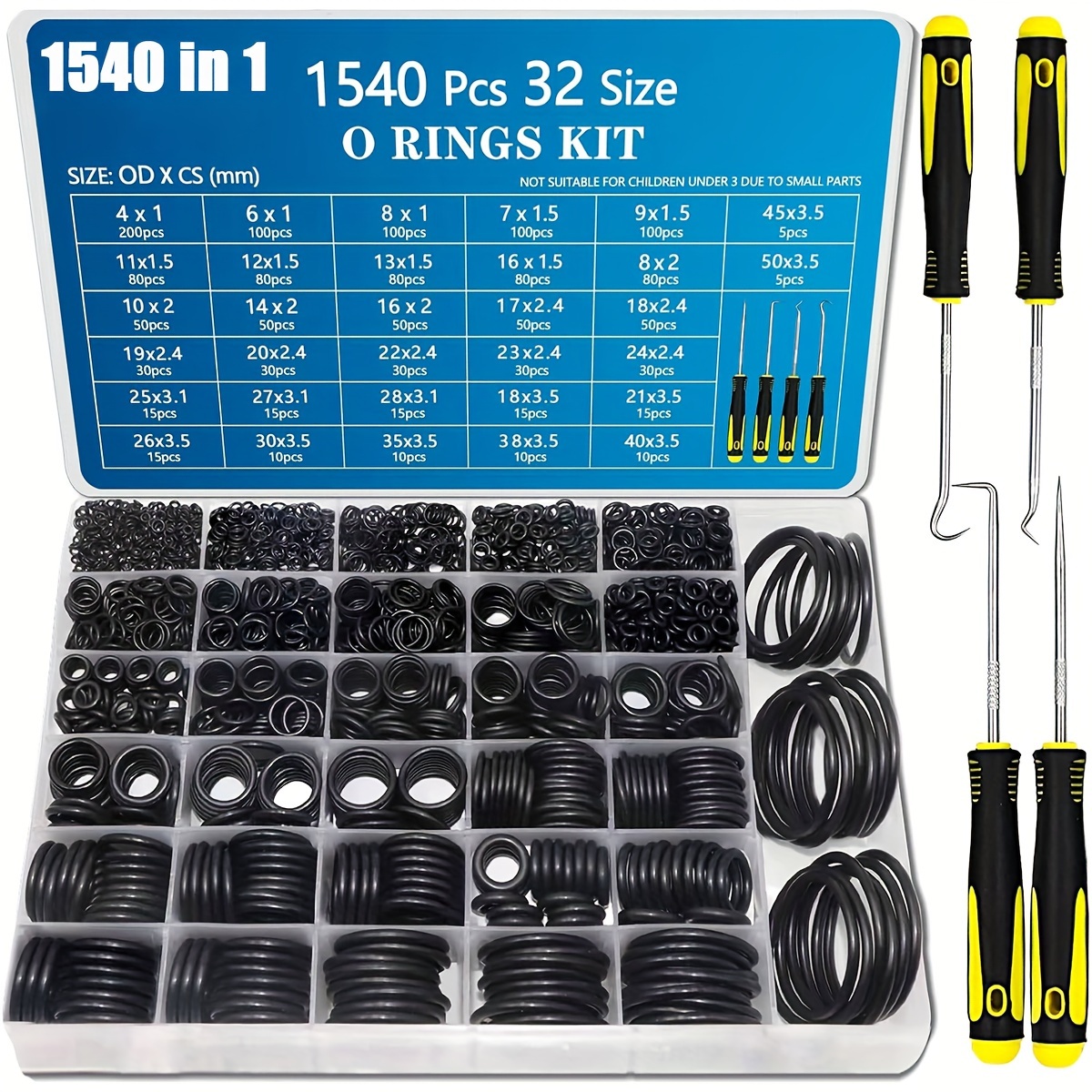 

32 Size 1540 Pcs O Kit Nitrile Set 4 For Automotive Faucet Washer Air Or Gas