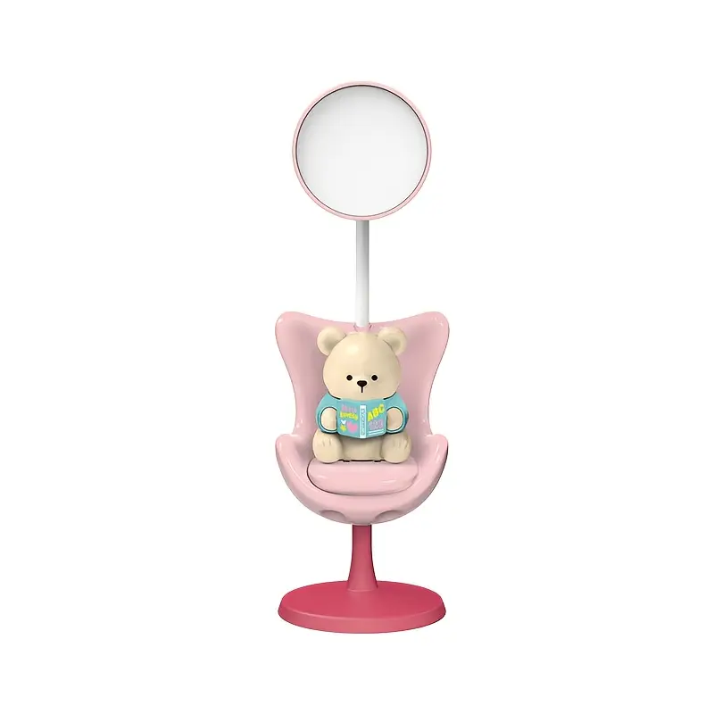 cute cartoon bear desk lamp with adjustable arm usb rechargeable 3 level dimmable eye protection modern for home office study desk lamp for office study lighting design polished Product details 8