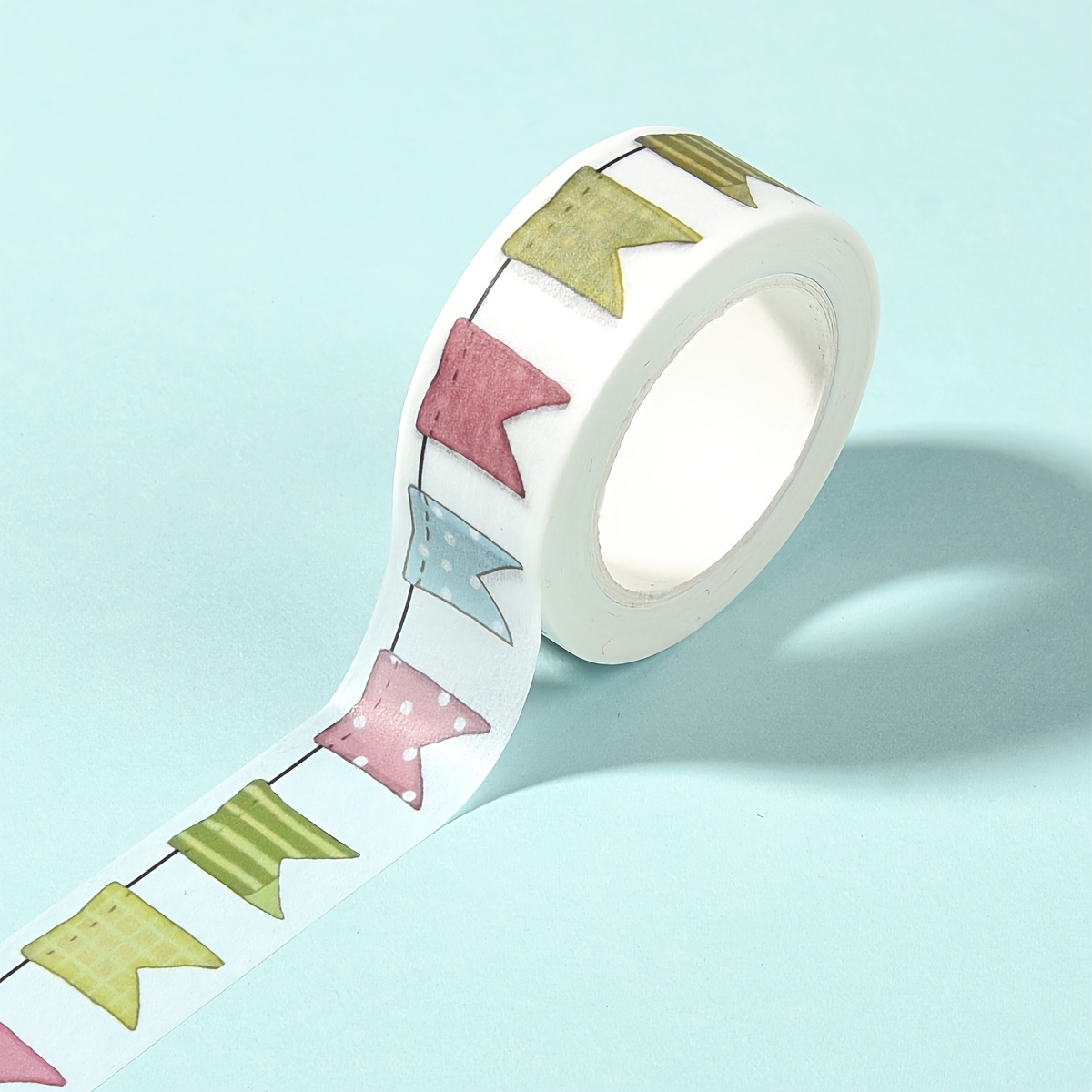 Image of 1 Roll / Planner And Washi Tape Black Cat Colorful Flags Film Strip For Decoration Borders Gift Wrapping Decorative Stickers