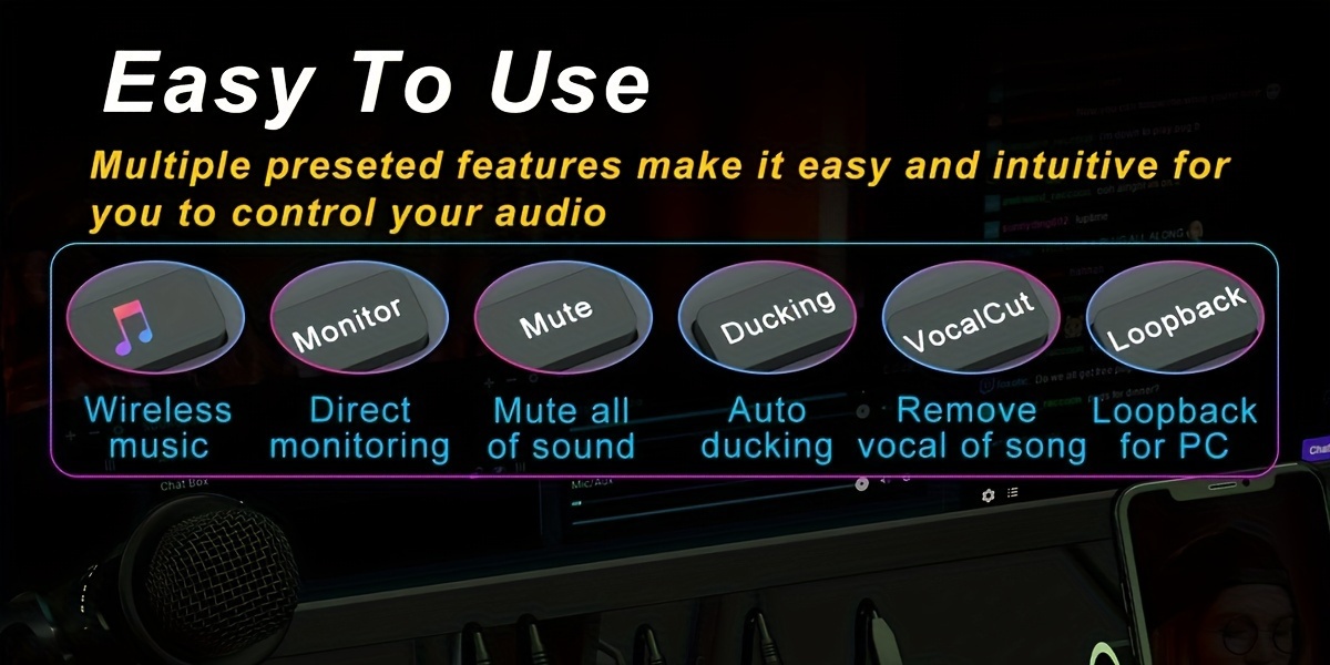 Podcast Equipment Bundle, All-in-One Audio Interface DJ Mixer with 2 Condenser Microphones, Recording Studio Kit Live Sound Card for Singing Broadcast, Live Streaming, Gaming