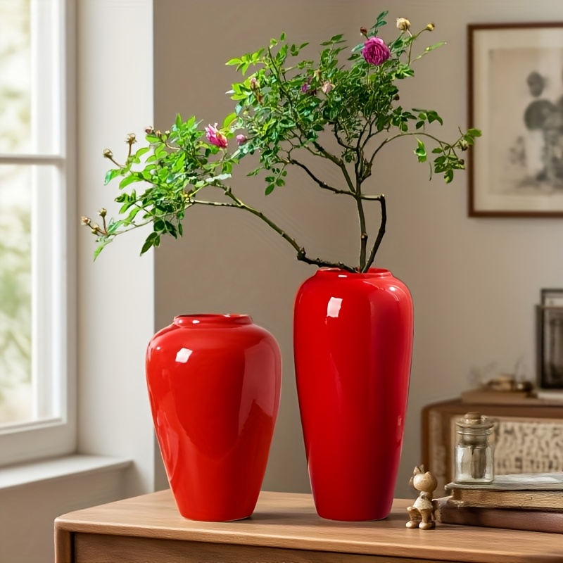 a single red ceramic vase sleek stylish - Temu Mauritius
