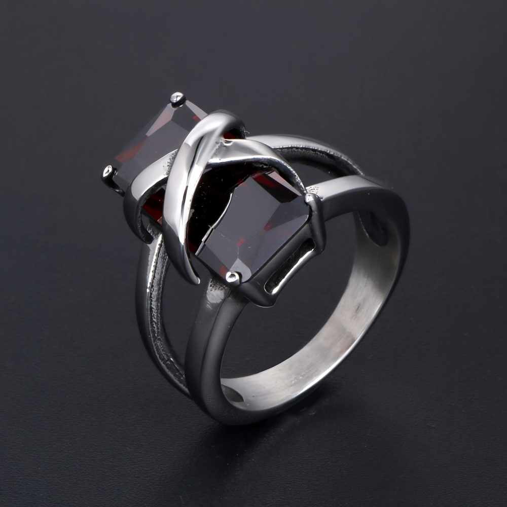 Stainless Steel Cross Ring Fade Fashion Jewelry Men's Red Temu Portugal