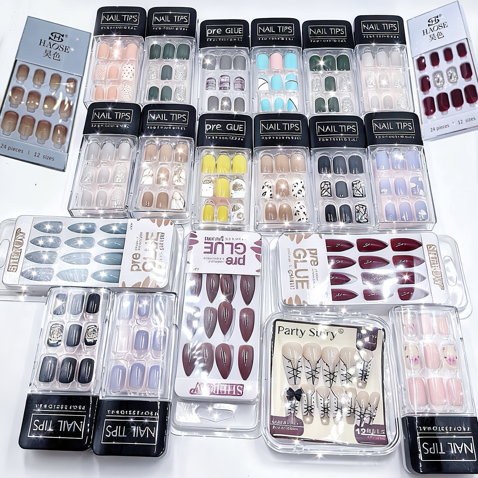 TEMU 96pcs (, Random Nail Art Styles: Short Nails, Medium-long Nails, Long Nails, Nails, Y2k, Gothic, , Various Styles , 2000 Styles )