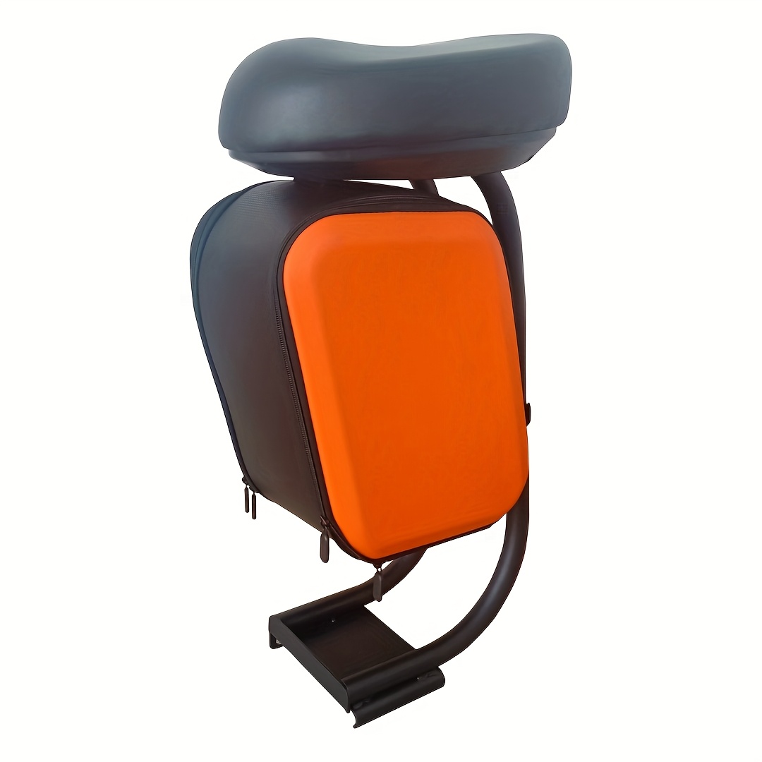 electric scooter seat with storage box - detachable cushion, rear luggage rack, multi-functional accessory for commuting and delivery, iron material, orange/black, commuter scooter seat | sleek scooter seat | durable , scooter accessories, without battery Product details 6