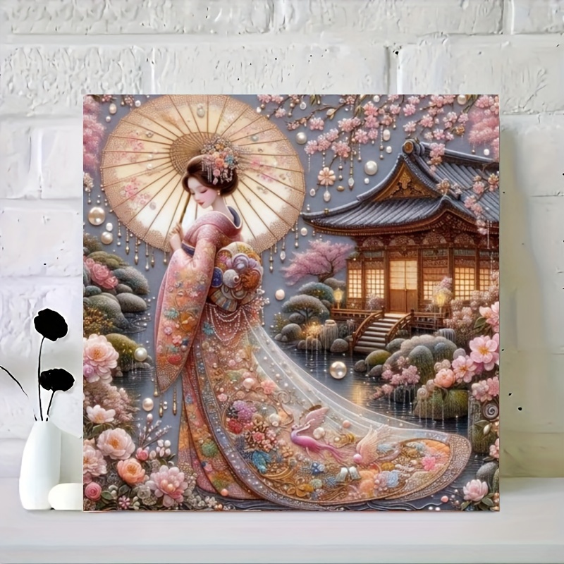 

Elegant Geisha Diamond Painting Kit For Adults, Round Diamond Full Drill, Traditional Japanese Culture Acrylic Artwork, Diy Craft For Home Decor, Relaxing Handmade Gift - 12"x12" (pack Of 2)