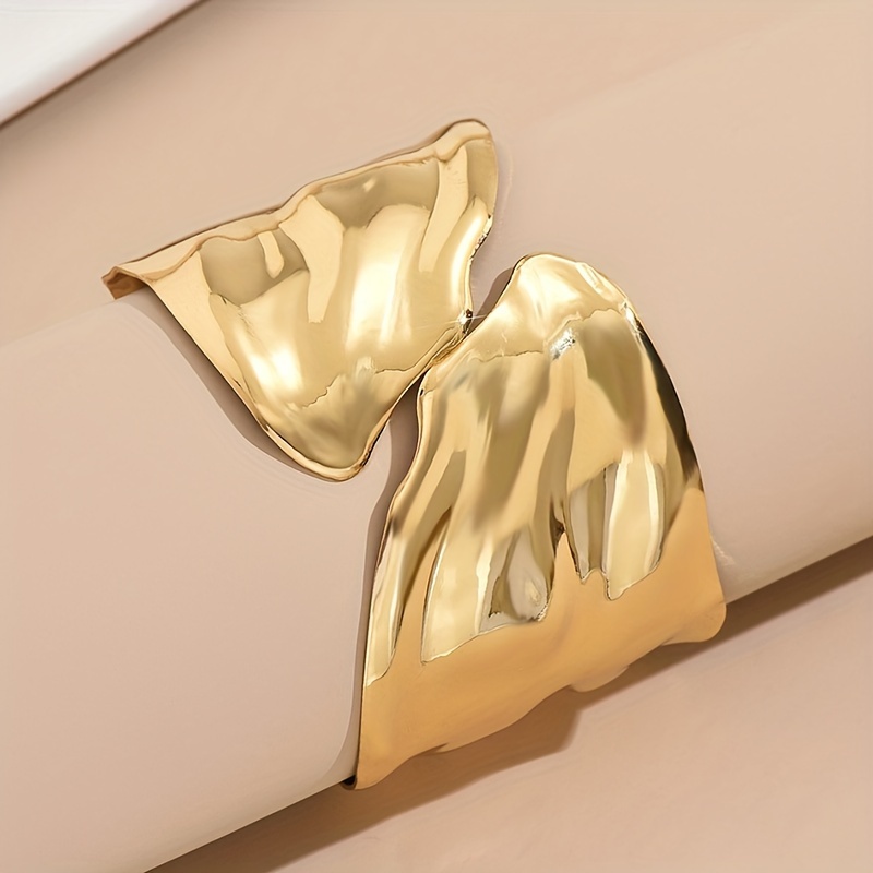 Geometric Adjustable Leaf Cuff Bangle for Women