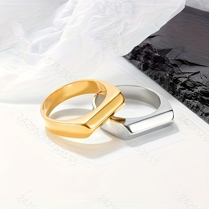 Unisex Minimalist Stainless Steel Ring, Trendy Accessory