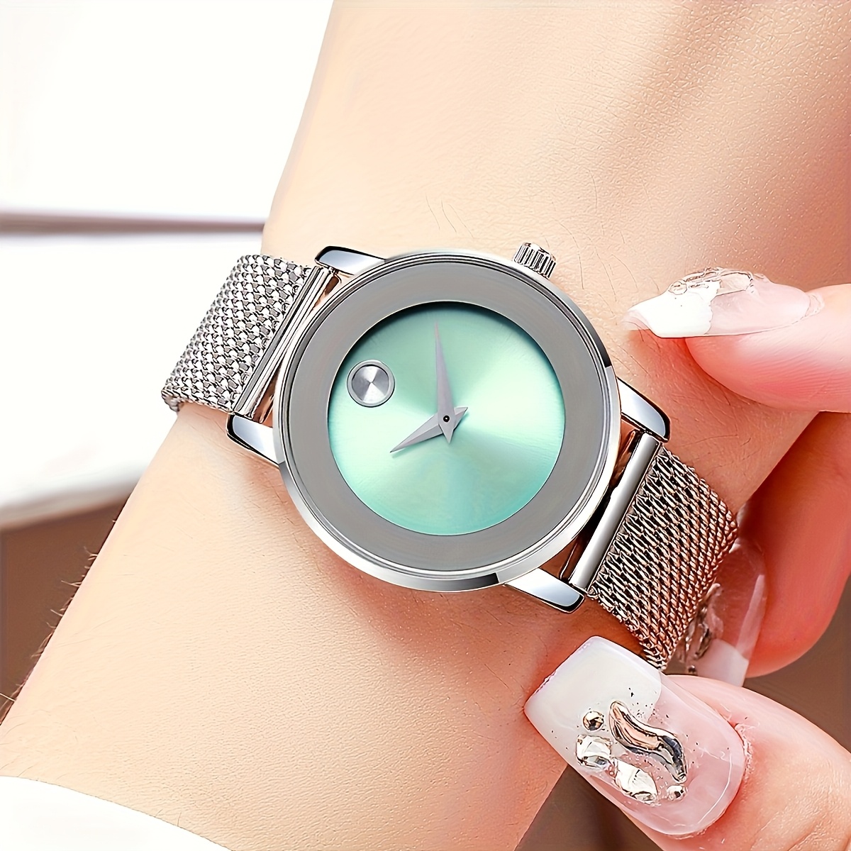 damen elegante quarzuhr schickes edelstahl mesh Temu Germany