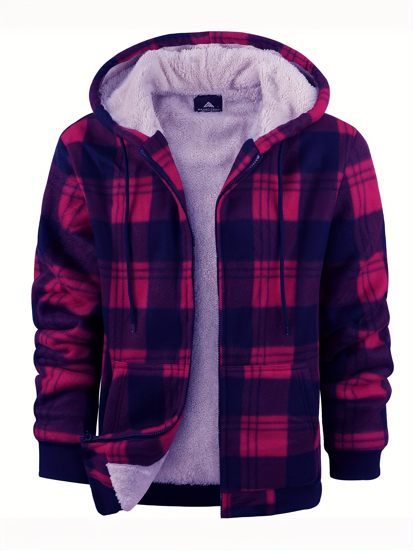 Men'S Heavyweight Fleece Hooded Jackets Thick Sherpa Lined Flannel Plaid Shirt with Full Zip 11 Men'S Heavyweight Fleece Hooded Jackets Thick Sherpa Lined Flannel Plaid Shirt with Full Zip - Image 11