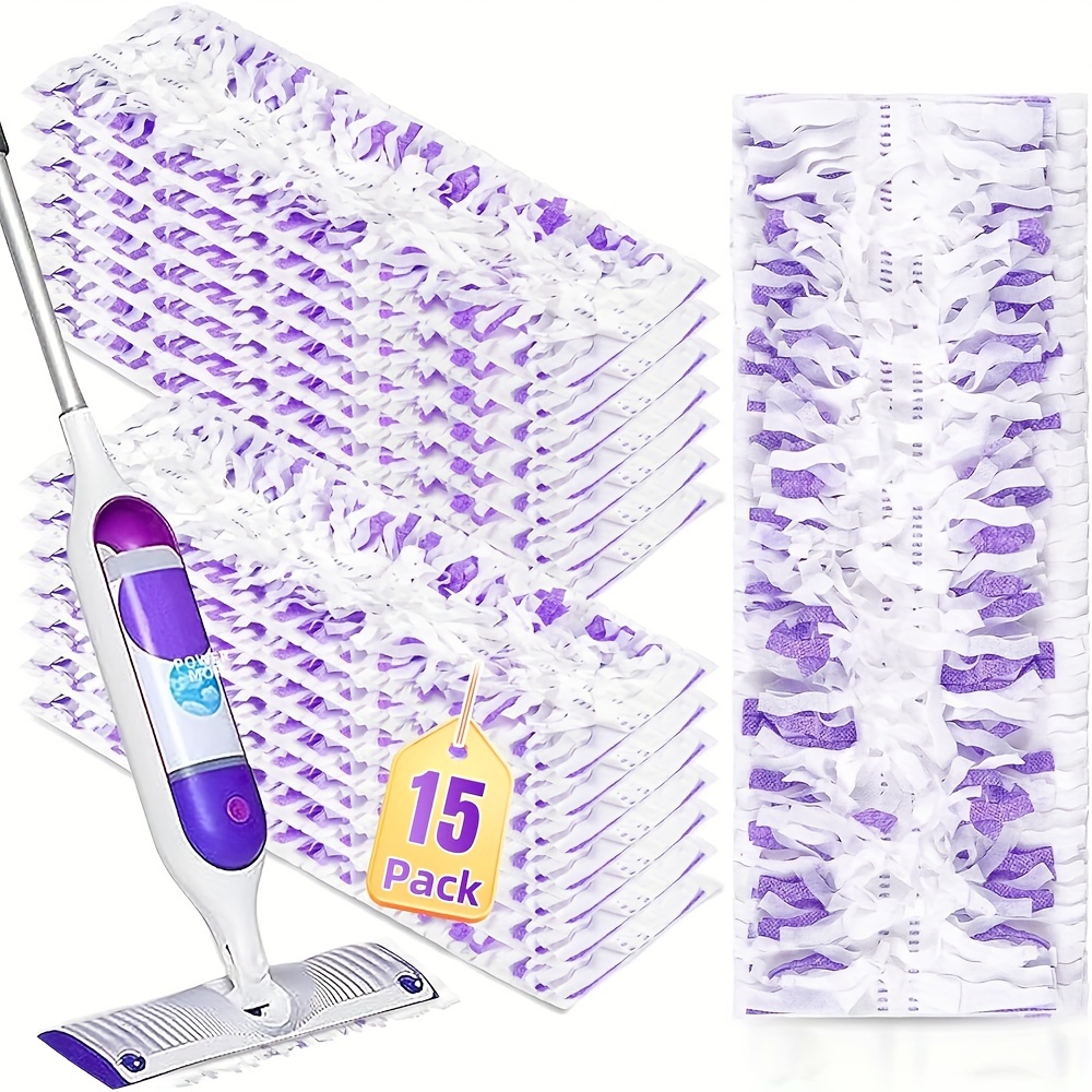 TEMU 15-pack Of Disposable Mop Pad Refills Suitable For Multi-surface Power Mops And Wood Mops, Designed As Replacements For Effective Floor Cleaning