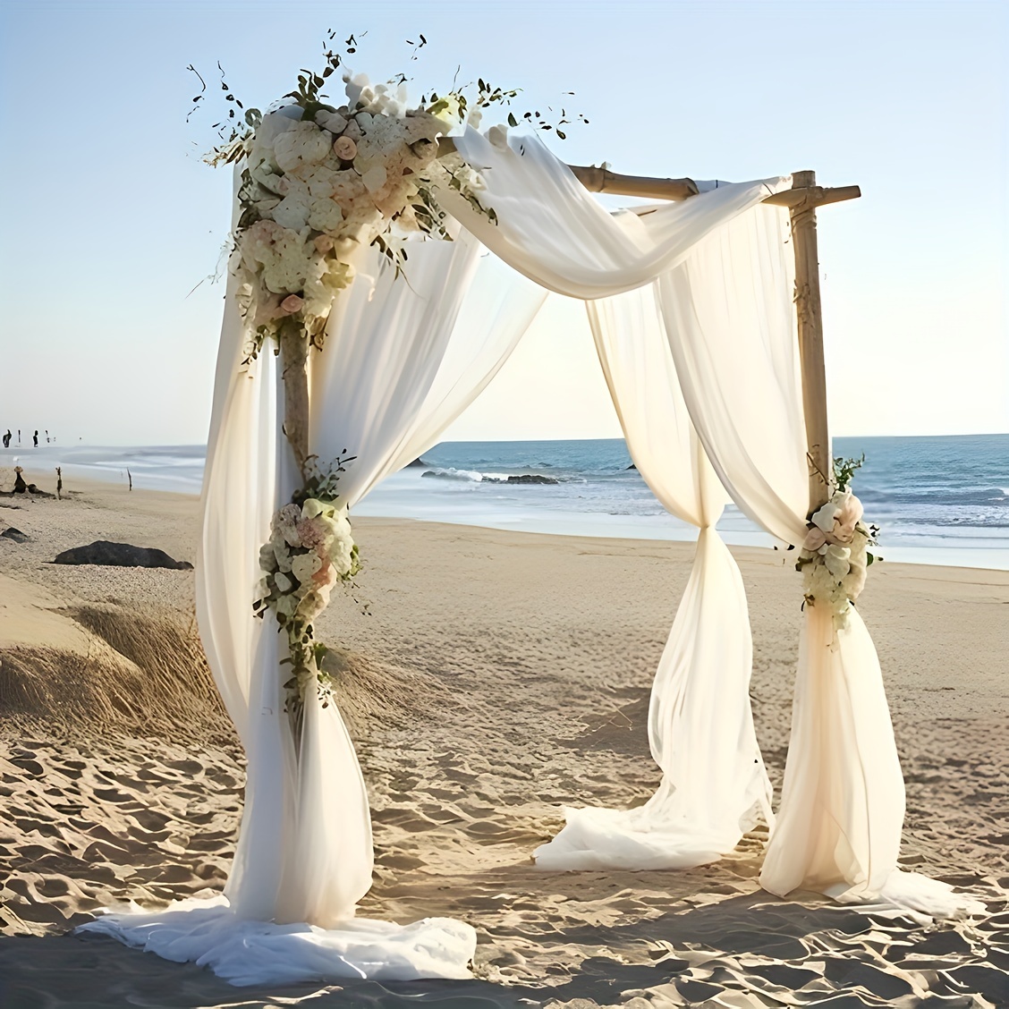 

Elegant White Sheer Wedding Arch Decor - Suitable For Indoor And Outdoor Weddings, Ceiling Decorations, Ceremonies, Parties, And Banquet Decorations (event Party Decorations)