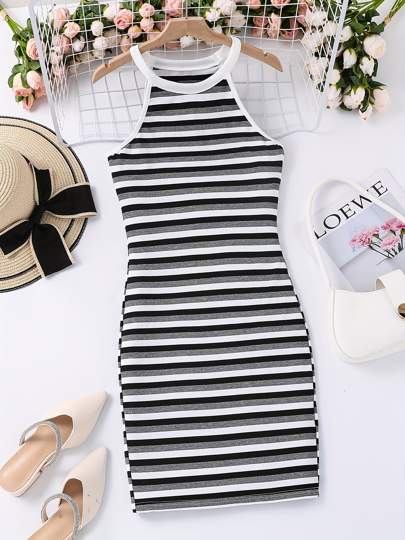 petite halter maxi dress Mei High Split Halter Neck Maxi Dress in Ivory main image 0