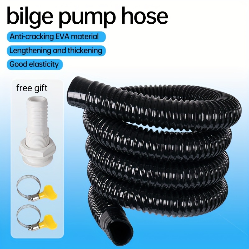 

Bilge Pump Hose, 1-1/8 Inch Dia Bilge Pump Installation Kit, 6.5 Ft Premium Quality Kink-free Flexible Pvc Hose, 2 Stainless Steel Clamps And Thru-hull Fitting