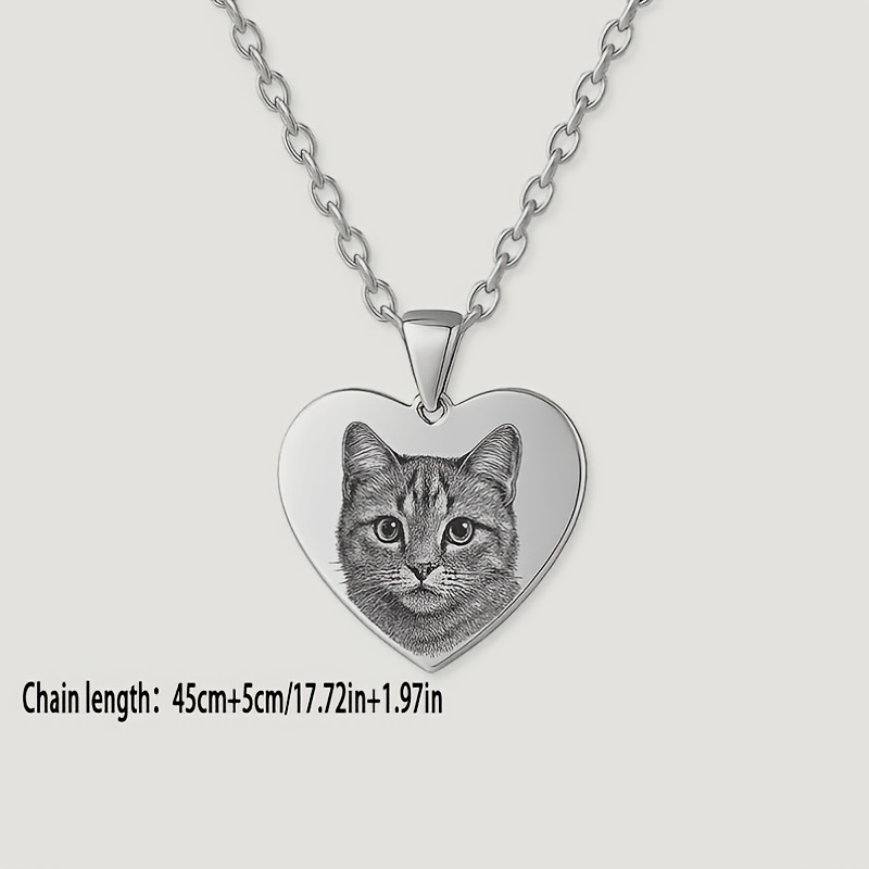 Custom Photo Heart-Shaped Stainless Steel Necklace — Personalized Gift