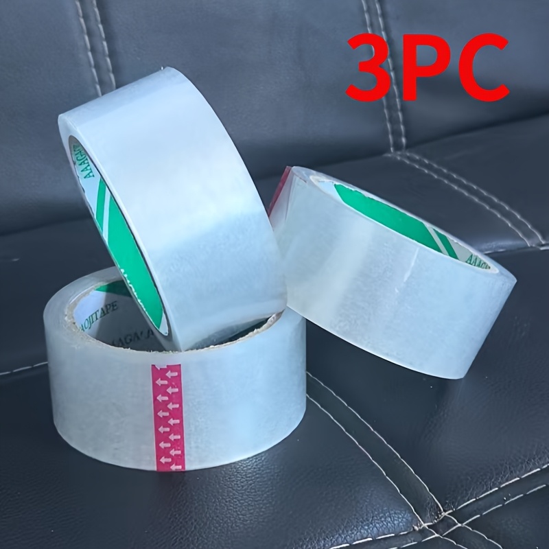 TEMU 3 Rolls Of Transparent Packaging Tape, 1.57 X 200 Feet. Large Roll, High , Strong And Durable, , Moisture-resistant. Suitable For Various
