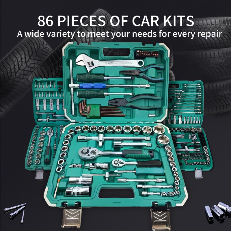 WPYYI 46pcs Ratchet Wrench Set Kit Sleeve for Car Motorcycle Bicycle Repair  Tools Socket Set Universal Car Repair Tool Ratchet Set
