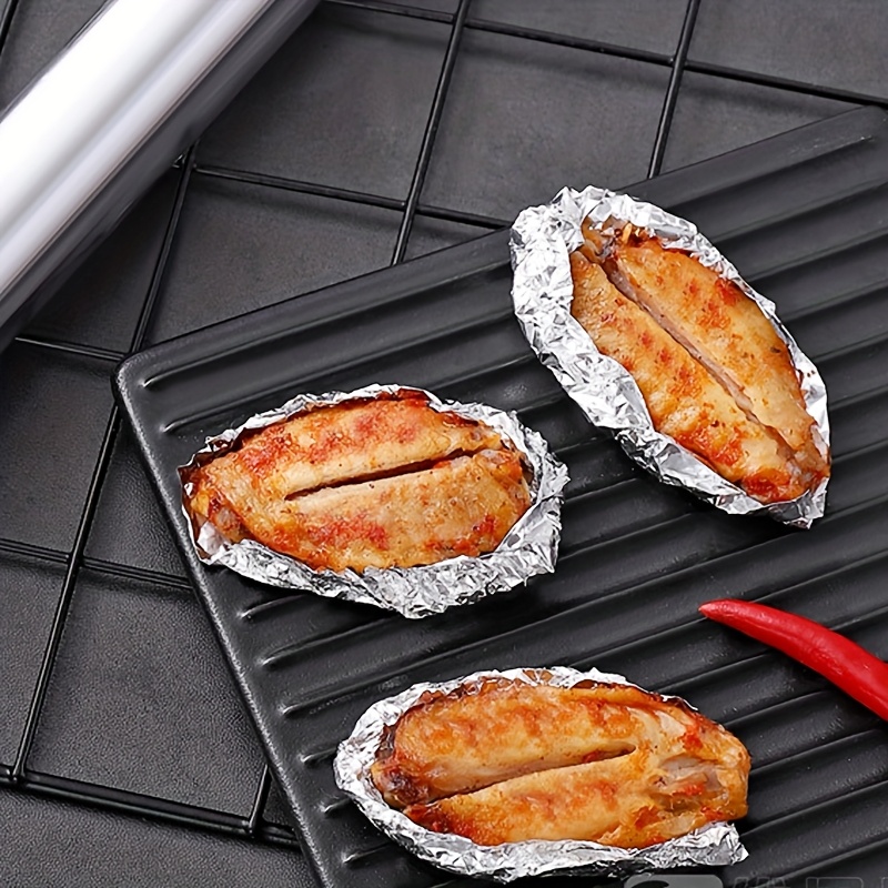 Rouleau de Feuille d'Aluminium Épaisse, Jetable pour Conservation des Aliments Ménagers, 2000 cm/787,4 pouces, Barbecue, Cuisson au Four et Friteuse à Air, Emballage Alimentaire, Pique-niques, Noël, Réunions de Famille, Papier d'Emballage Durable, Feuille d'Aluminium de Cuisine