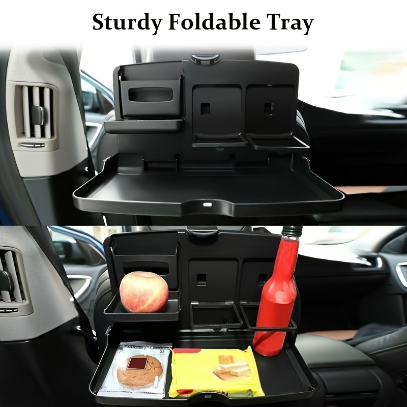 car computer desk folding dining table car back seat lunch table and back seat car eating artifact car desk dining plate high end plastic back seat organizer with foldable dining plate double cup holder phone slot and large storage space vehicle seat back accessories ideal gift details 5
