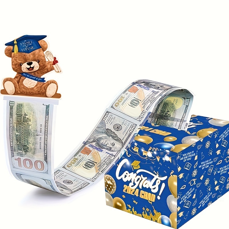生日钱箱现金礼物，惊喜钱礼盒为儿童和成人拉出生日快乐卡片和50pc透明袋-有趣的方式给现金作为礼物