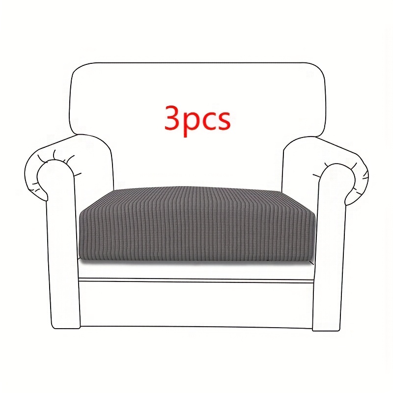 Image of 2/3pcs Corn Pattern Stretch Semi-wrap Sofa Seat Cushion Cover