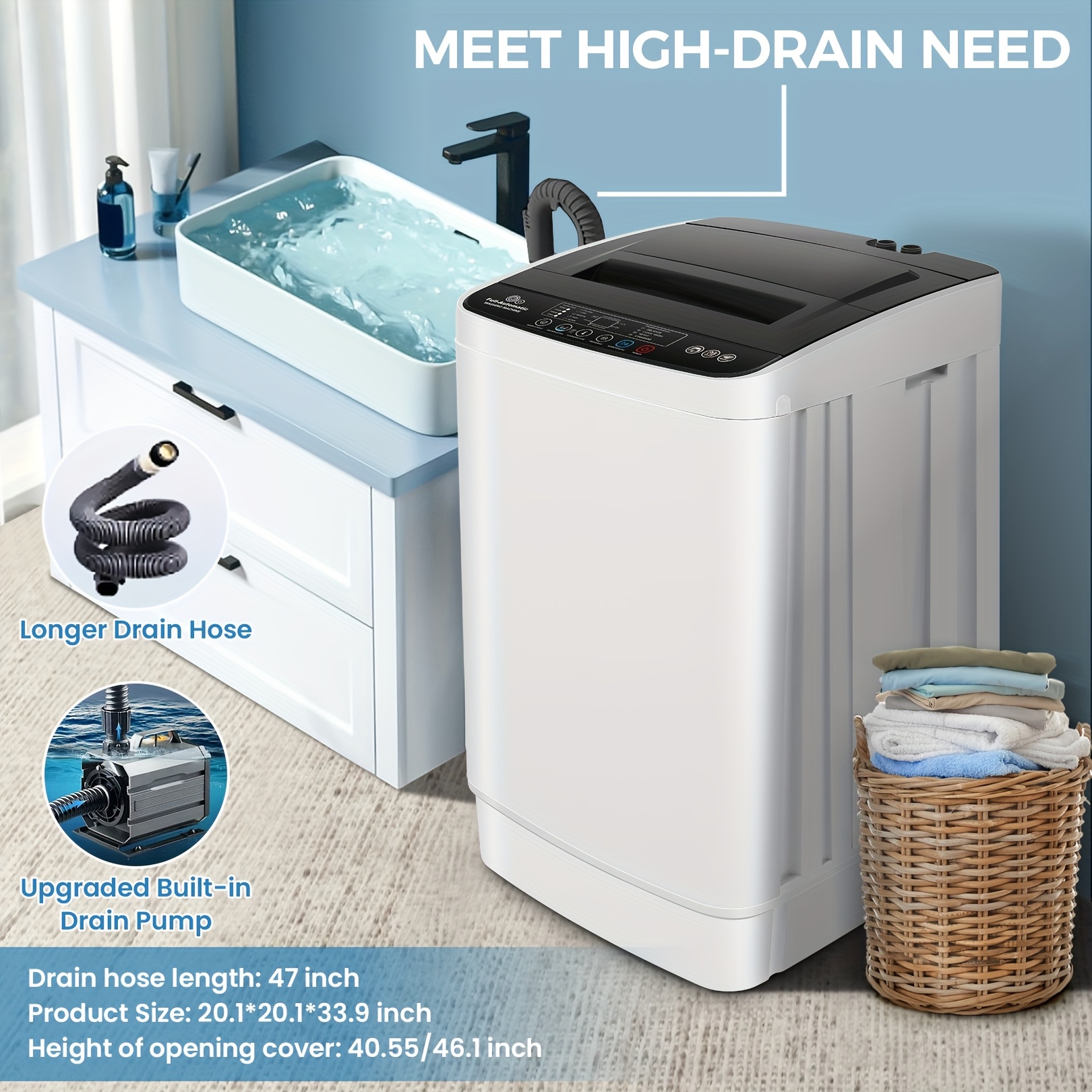 Portable Washer Dryer Combo Small Apartment Size Washing