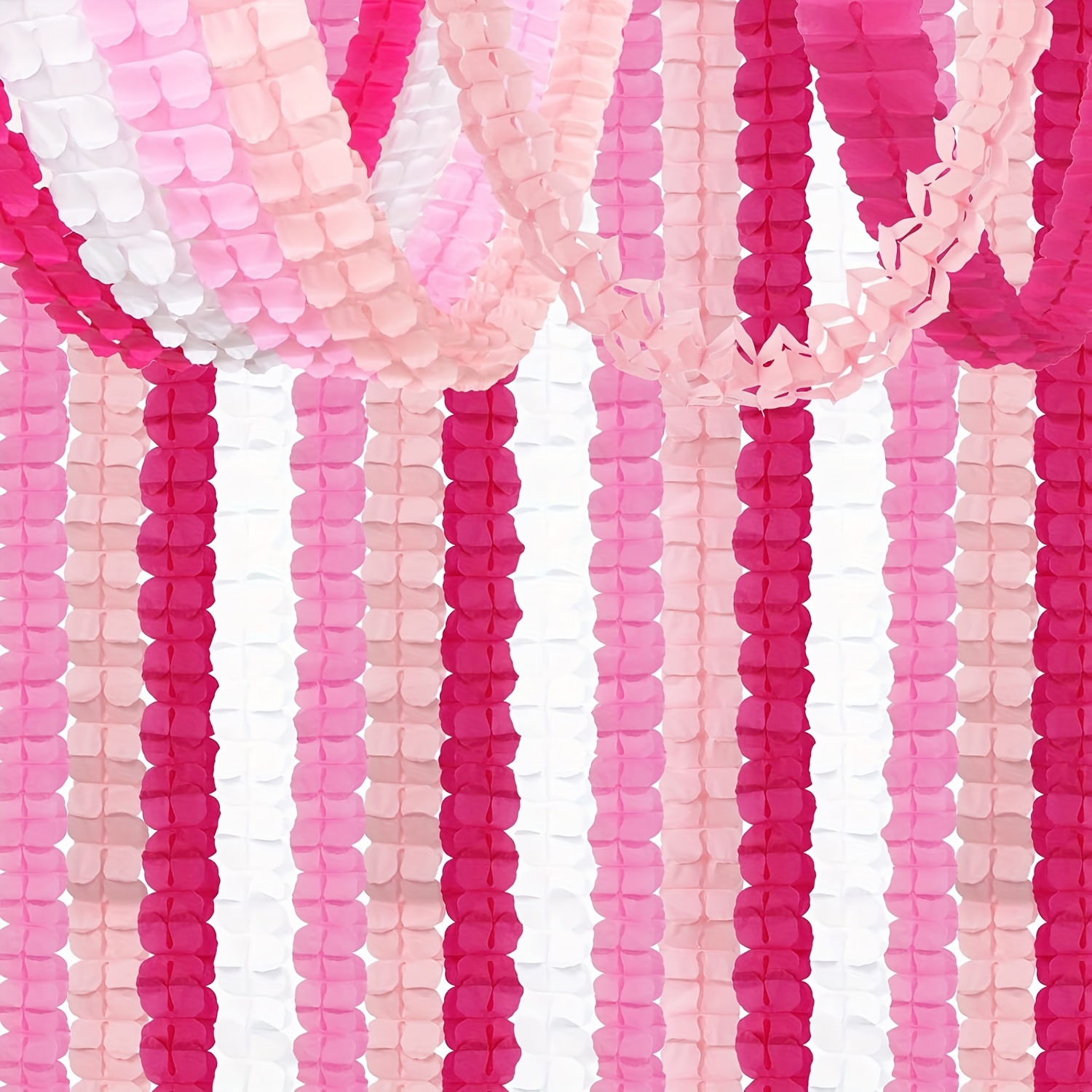 

Valentine's Day 157ft Pink & White Party Decor Garland - 4-piece Four-leaf Clover Hanging Banners For Weddings, Birthdays, Bridal Showers & Engagements