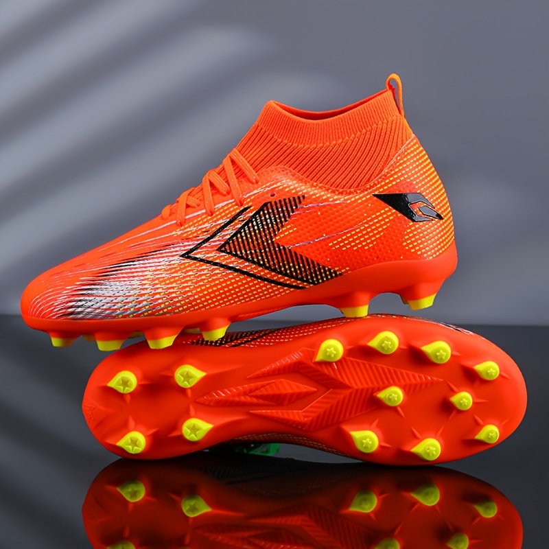 

Geometric High-tops Soccer Cleats: Men's And Women's Universal Fit, Lightweight, Impact-resistant, And Shock-absorbing For Running And